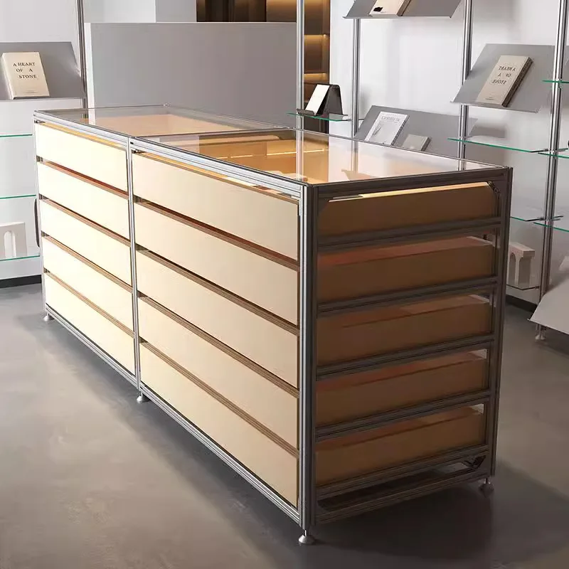

Birch cabinet Ocean plate Aluminum minimalist storage Side Drawer Multifunctional File Bucket