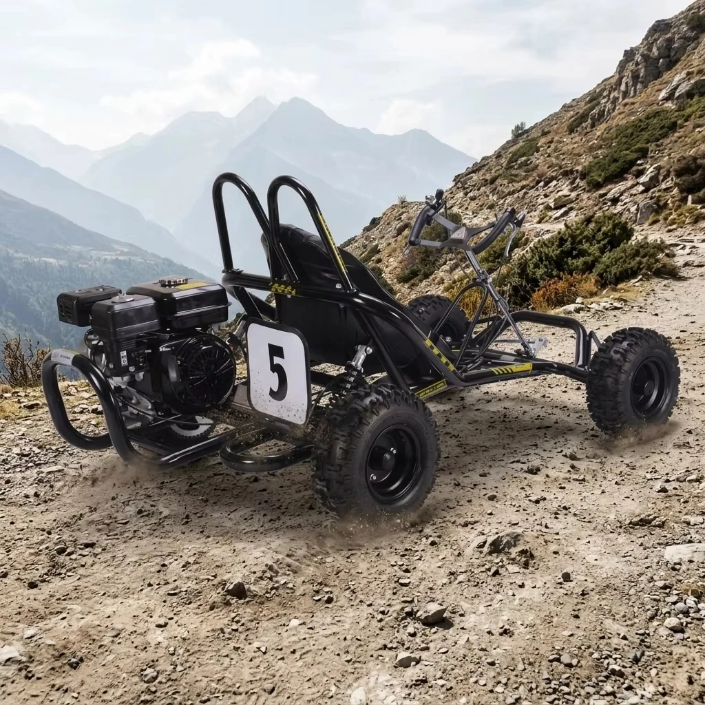212CC 4 Stroke Powered Off-Road Go Kart for Outdoor Racing, Shaft Drive Design, Speed 60km/h, stable load-bearing frame