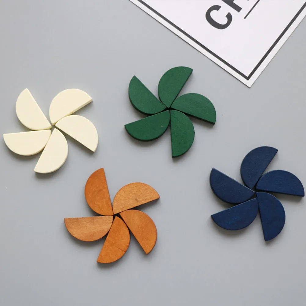 Wooden Earring Pendant Set Semicircle Unfinished Wood Charms for DIY Jewelry Making Crafts Random Color