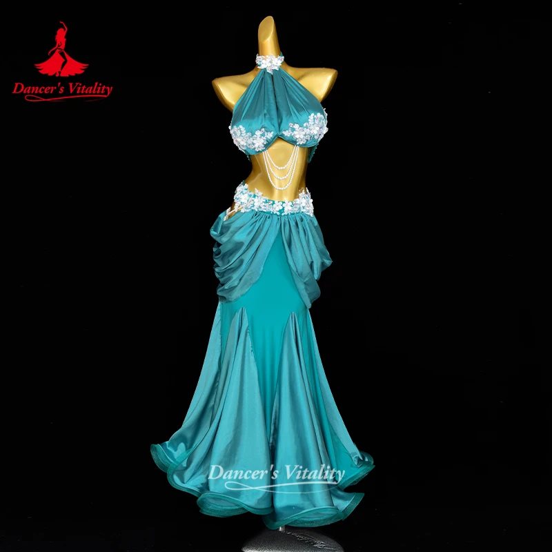 Top de empalme de danza Oriental india para mujer, traje de falda de espina de pescado, traje de competición, Ropa de baile de Rumba, Samba y Tango