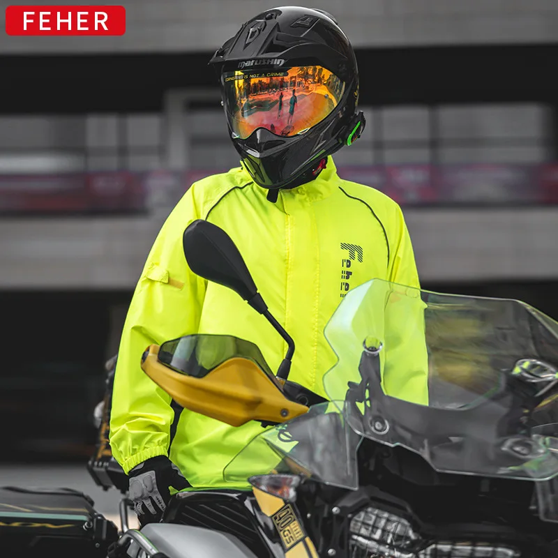 Feher Motorcycle Riding Raincoat Can Be Worn In Summer Rainstorm Proof Split Poncho Motorcycle Raincoat Suit In All Seasons Good