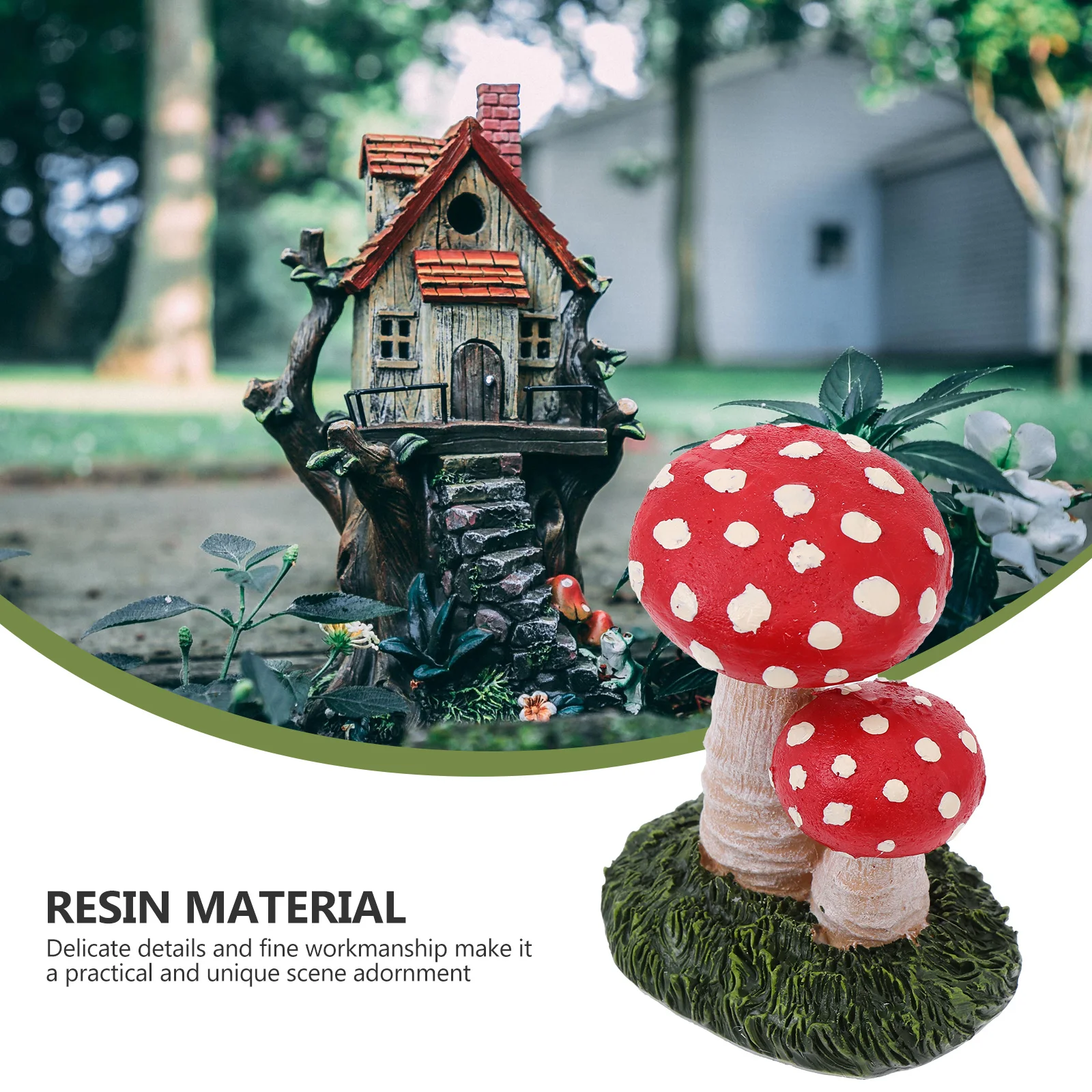 

1Pcs Resin Mushroom Adornment Attractive Scene Decoration Gift Idea Delicate Details Fine Workmanship Mushroom Decoration