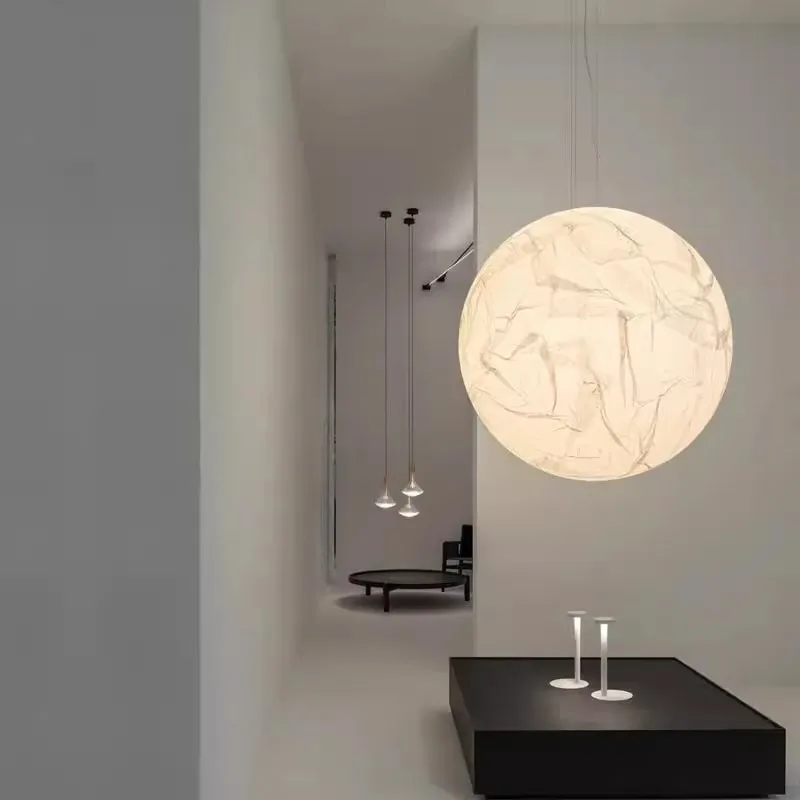 

Moon chandelier designer duplex villa stairwell empty living room chandelier