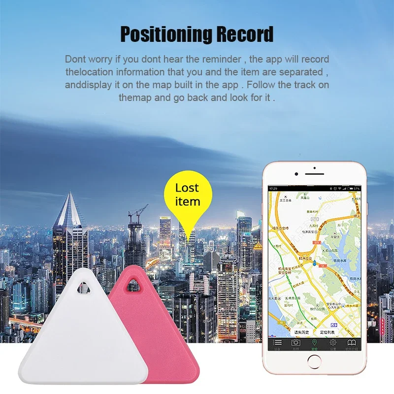 Triangle Solid Color Pet Gps Locator Bluetooth-Enabled Dog Tracker Smart Anti-Loss Key Finder A Tracker In Case Kids Get Lost