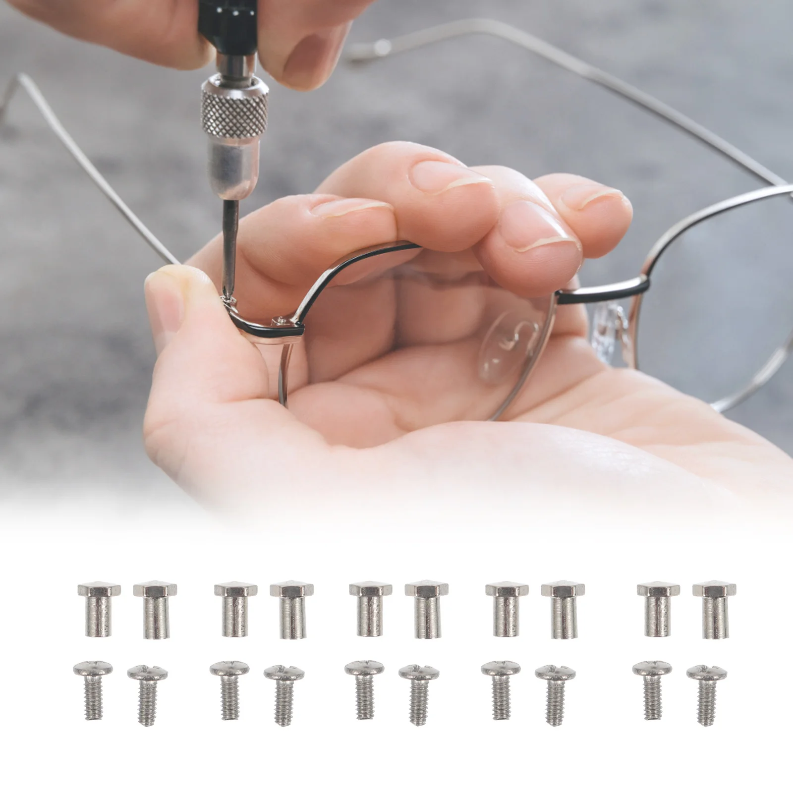 

2Sets Eyeglasses Screws Replacement Metal Repair Parts for Eyeglasses Wire Frame Reading Glasses Sunglasses Eyewear Screw