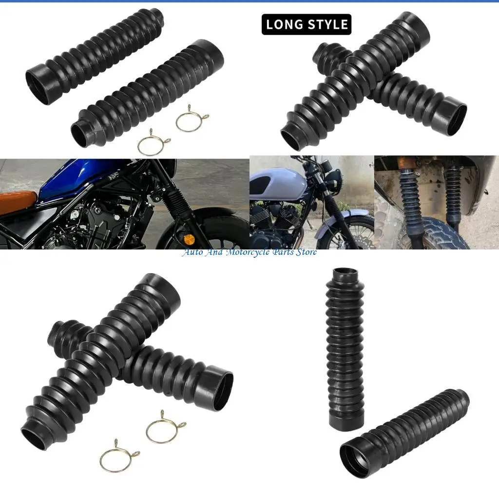P9FD 2Pcs Motorcycle Front Suspension Dust Covers Rubber Protectors Dust Guard For Shock Damper Maintenance