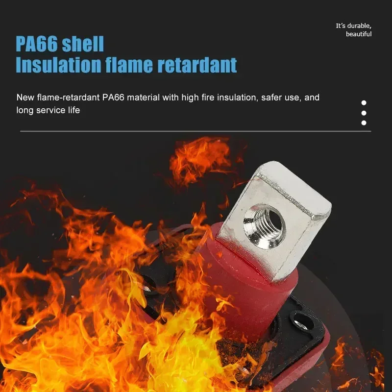 120/200/300A 500A Square Energy Storage Terminal Lithium Battery Connector Copper Wall Penetrating Screw Type Terminals Block
