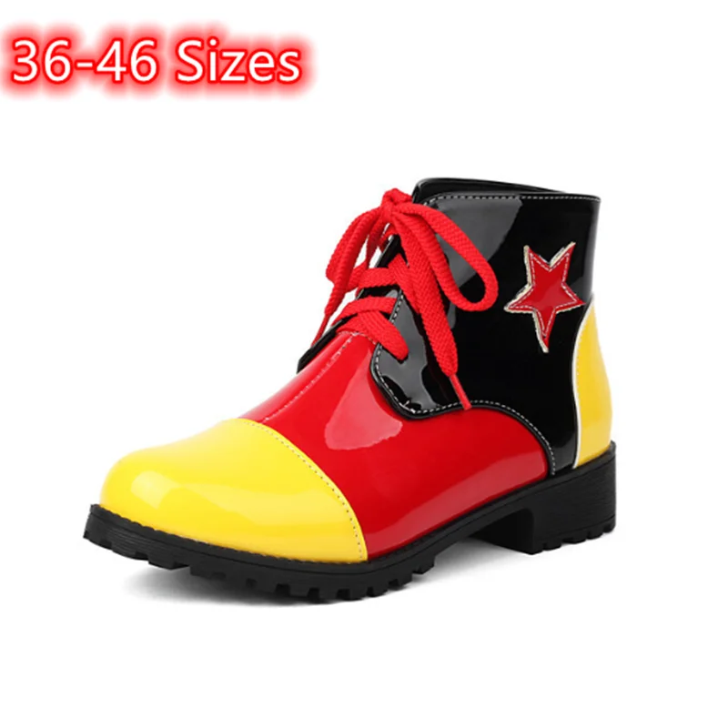 

Водонепроницаемые непромокаемые дневные ботинки, настоящие размеры 35–46, модные ботильоны на плоской подошве, женская обувь с круглым носком, разноцветные, на шнуровке, короткие щиколотки