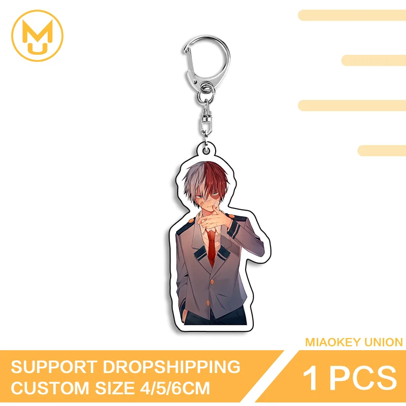 Popular Shoto Todoroki Functional Fashion Double Sided Acrylic Keyring Unique Creative Eye Catching Key Holder Accessory