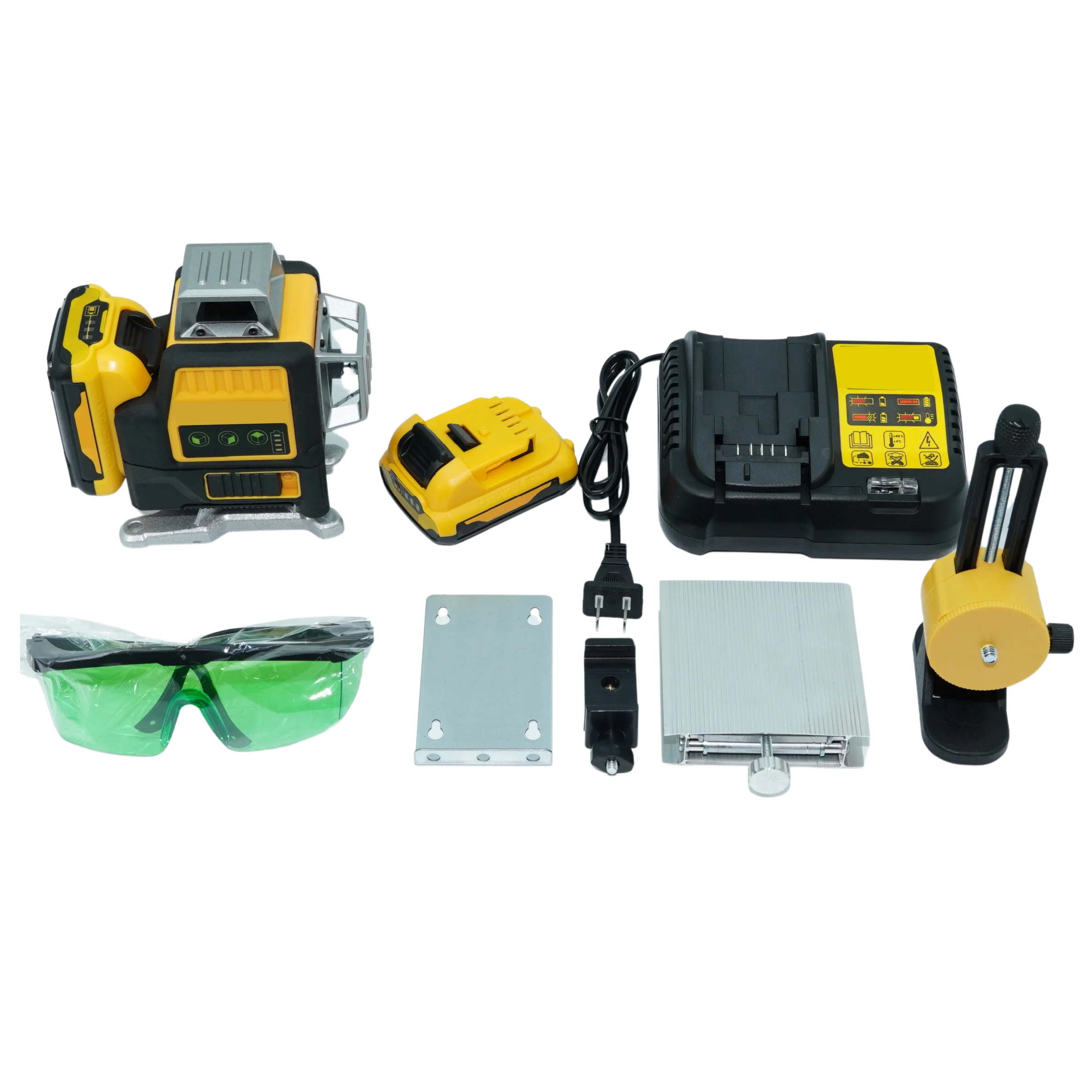 3D Green Laser Level Kit Self Leveling with 2pcs 20V Batteries IP65 Waterproof for Outdoor Wall Layout & Indoor Tile Renovation