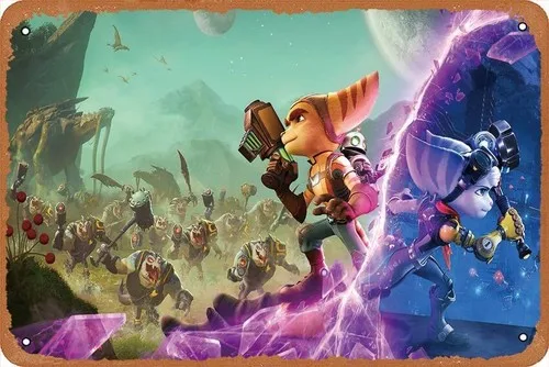 Ratchet & Clank A Dimension Separate game Metal Tin Sign Wall Decor