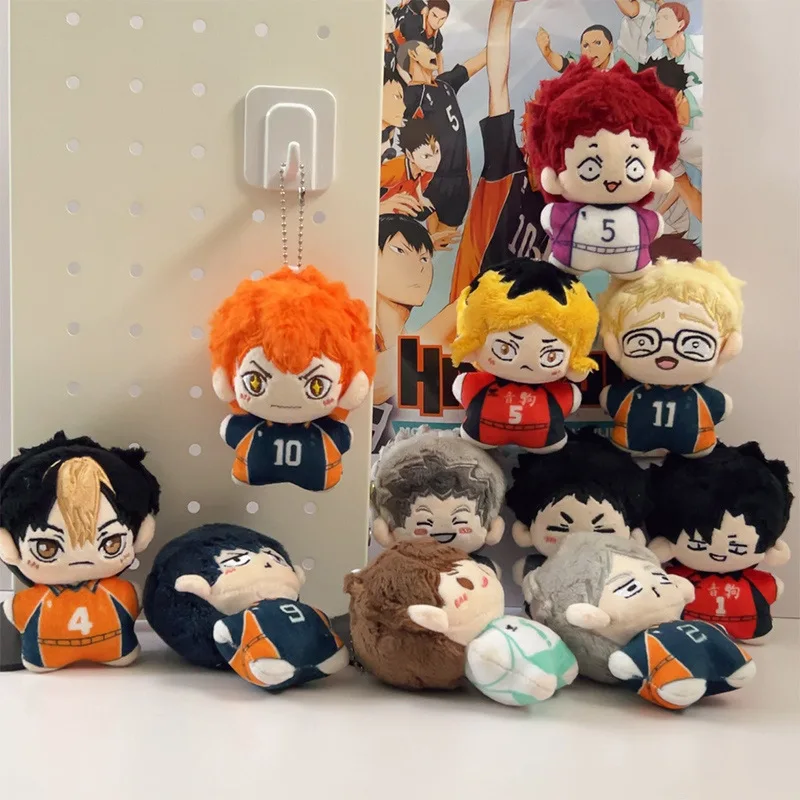 10cm Haikyuu Plush Toy Hinata Shoyo Keychain Tobio Kageyama Yu Nishinoya Bag Pendant Mini Volleyball Stuffed Doll Gifts