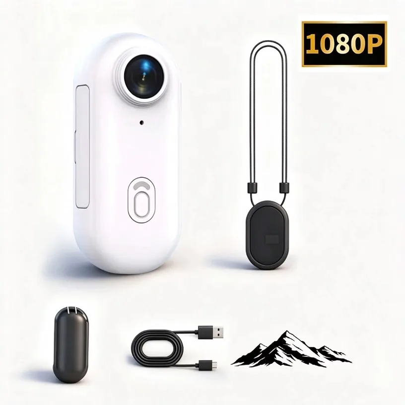 Magnetic Action Camera 1080P Ultra-Light 35.7g Wearable POV Thumb Size Up to 150 Min WiFi Off Loop Recording