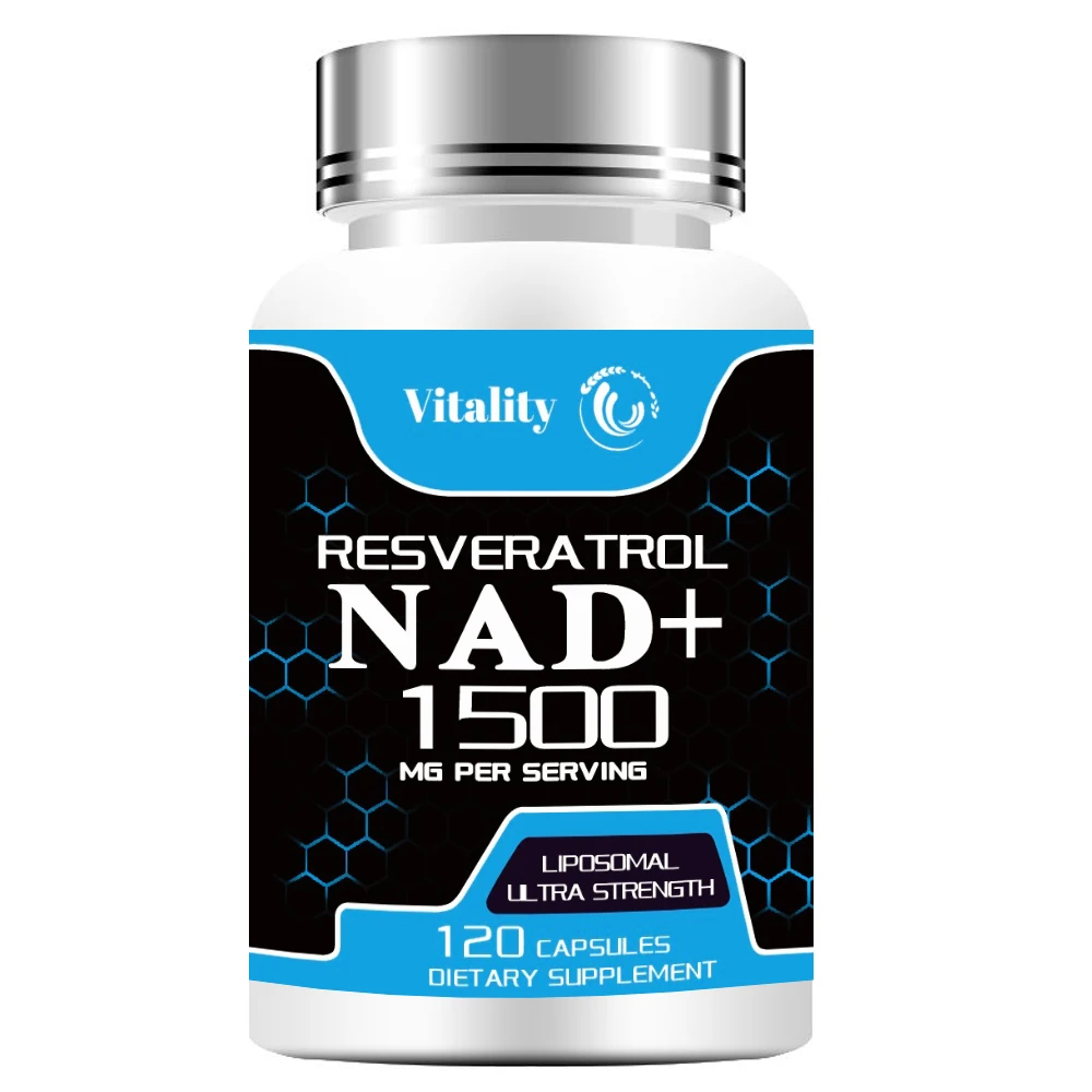 NAD supplement, 1500mg liposome NAD+resveratrol containing supplement, Nad Plus promoting supplement - supporting cell health