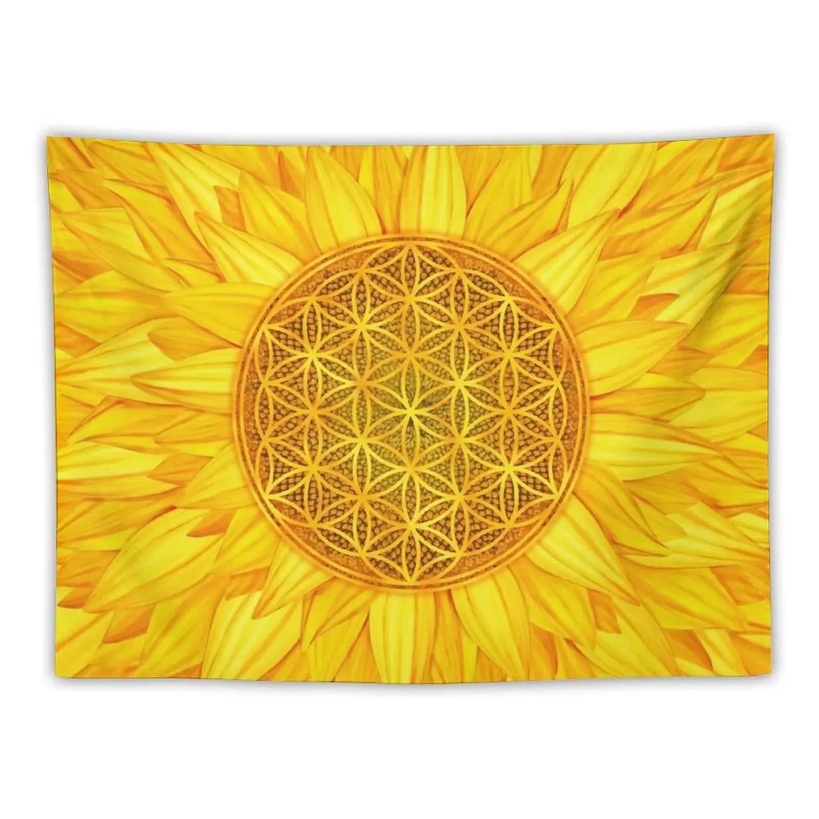 Flower of Life -Sunflower #3 Tapestry Decoration For Home Funny Decor For Room Tapestry