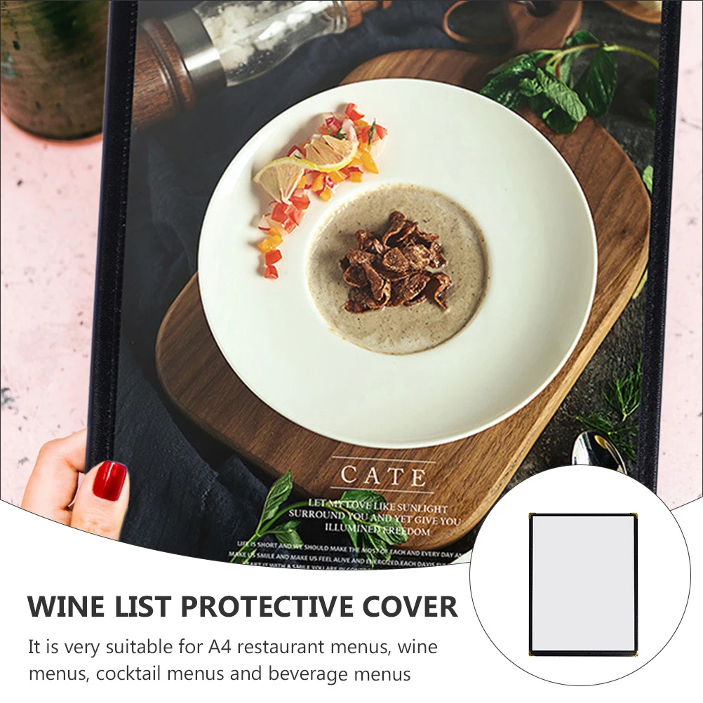 3pcs A4 Transparent Menu Holder PVC Recipe Cover Double Sided Restaurant Cafe Use Multi functional Menu for Chinese