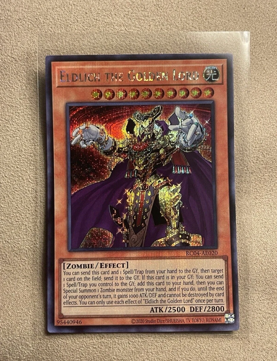 Yugioh KONAMI Duel Monsters RC04-AE020 Eldlich the Golden Lord Secret Rare Asian English Collection Mint Card