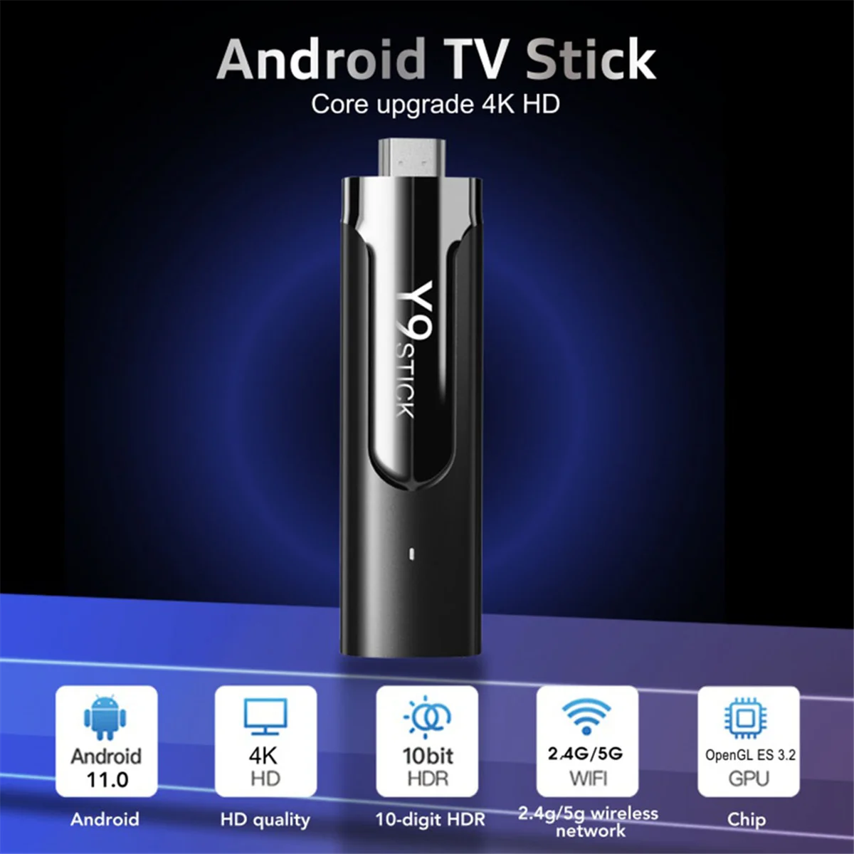 Dispositivo de TV inteligente M98 Y9, decodificador con Android 11, S905, HD, 4K, 3D, 2GB + 16 GB, WiFi Dual, Control remoto de idioma, reproductor multimedia