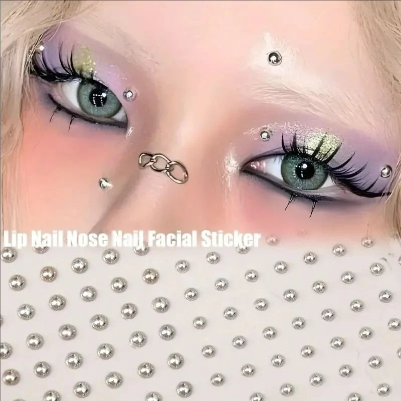 58pcs Sticker Fake Belly Eyebrow Lip Piercing Stud Non Piercied Earring Stud Set Fake Nose Ring Piercing Jewelry Dermal Anchor