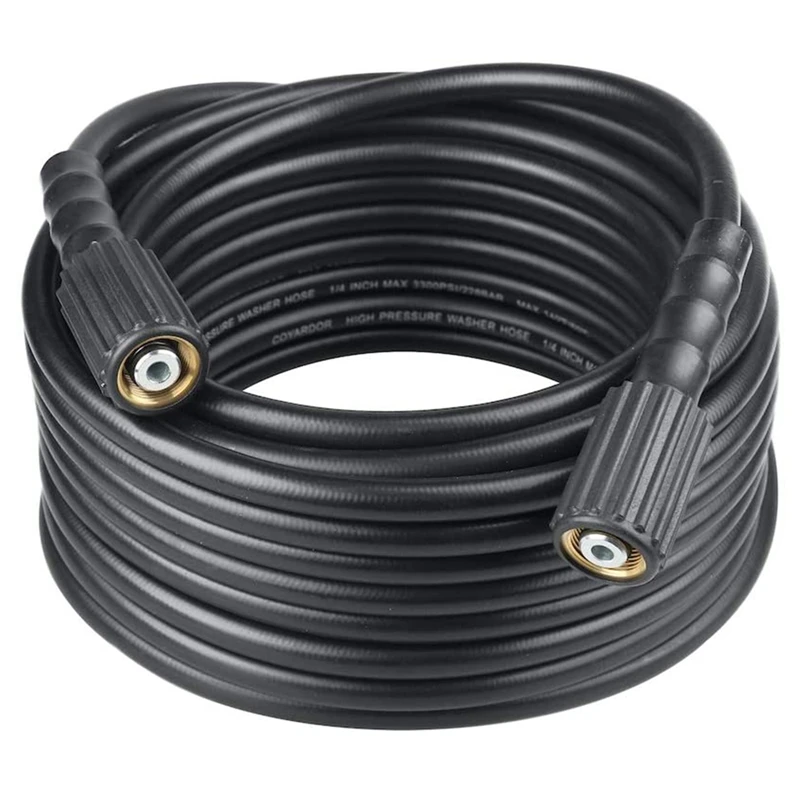 

50 FTX 1/4 Inch, High Pressure Washer Hose 1600PSI, M22 14Mm And M22 15Mm, Replacement Power Washer Hose