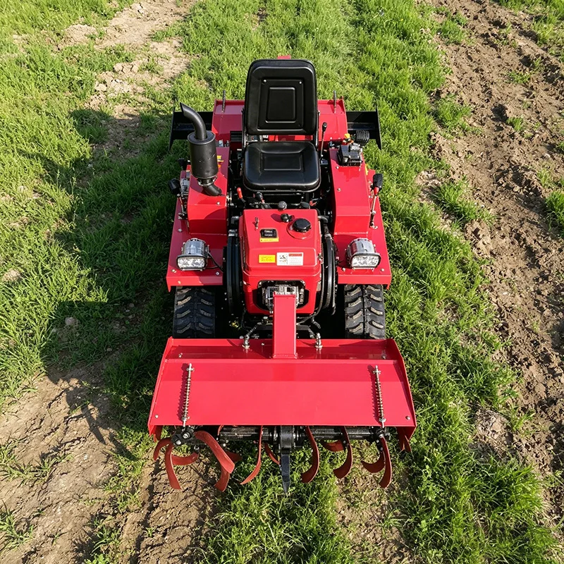 

Customized Factory Direct Small Micro Tiller, Crawler Rotary Tiller & Ride-On Agricultural Plowing Tractor
