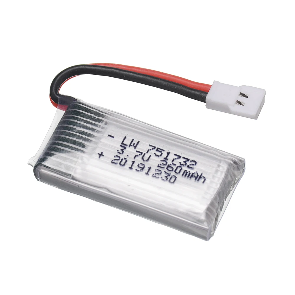 3.7V 260MAh แบตเตอรี่ Lipo สำหรับ Eachine H8 JJRC H2 H8 H 48 H8Mini RC Quadcopter Drone เฮลิคอปเตอร์เครื่องบินแบตเตอรี่อะไหล่