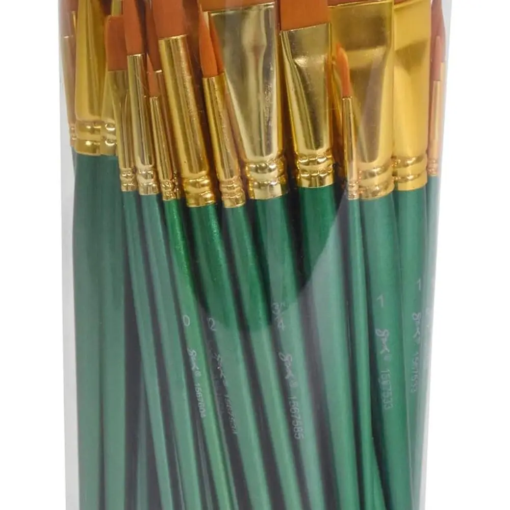 

Golden Synthetic Taklon Paint Brushes, Assorted Sizes, Set of 72