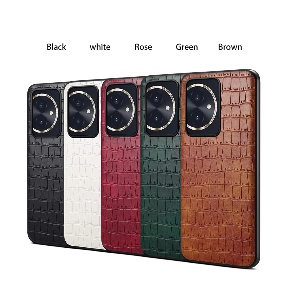 for Honor Magic 100 90 5 Pro Phone Case Plain Color 3D Unevenness Crocodile Leather Cover Matte Shell Anti-fall Non-Slip Fundas