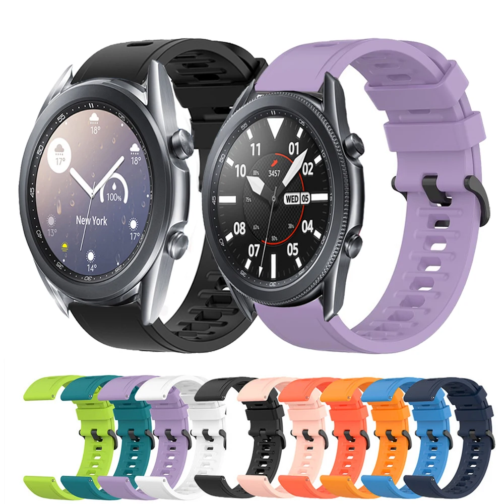 Silicone Strap For Samsung Galaxy 3 45mm 41mm Smart Watch 20mm 22mm Band For Galaxy 4 40mm 44mm/Gear S3/Amazfit GTR 2 3 Bracelet