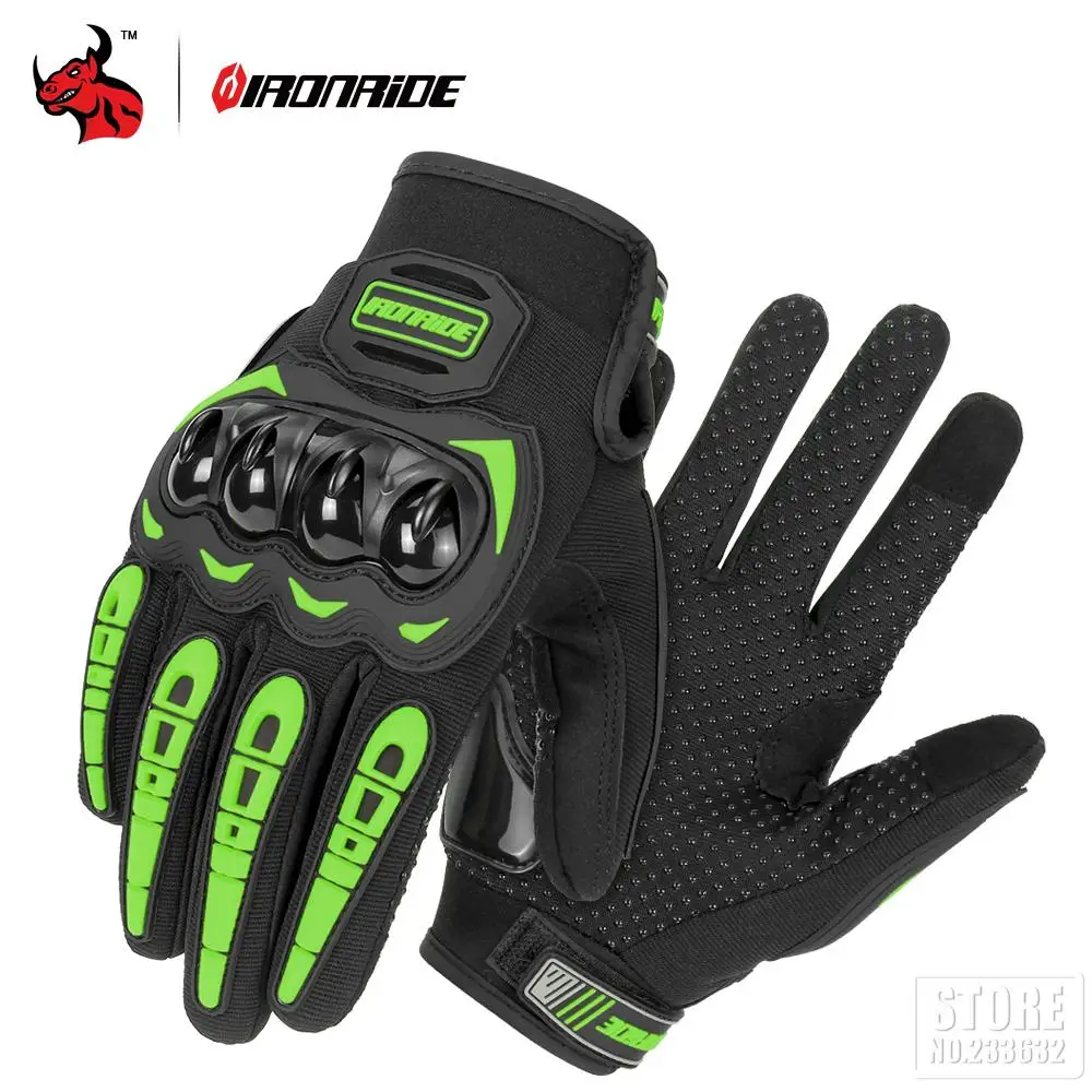 

IRONRIDE Spring Summer Motorcycle Gloves Breathable Guantes Moto Protective Men's Touch Screen Off-Road Gloves Riding Gloves