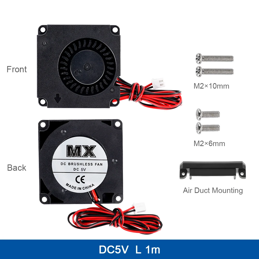 Ventilador Turbo de refrigeración rampas 4010, 5/12/24V, piezas de impresora 3D sin escobillas, 2 pines, para extrusora, pieza de ventilador de plástico de 40x40x10mm