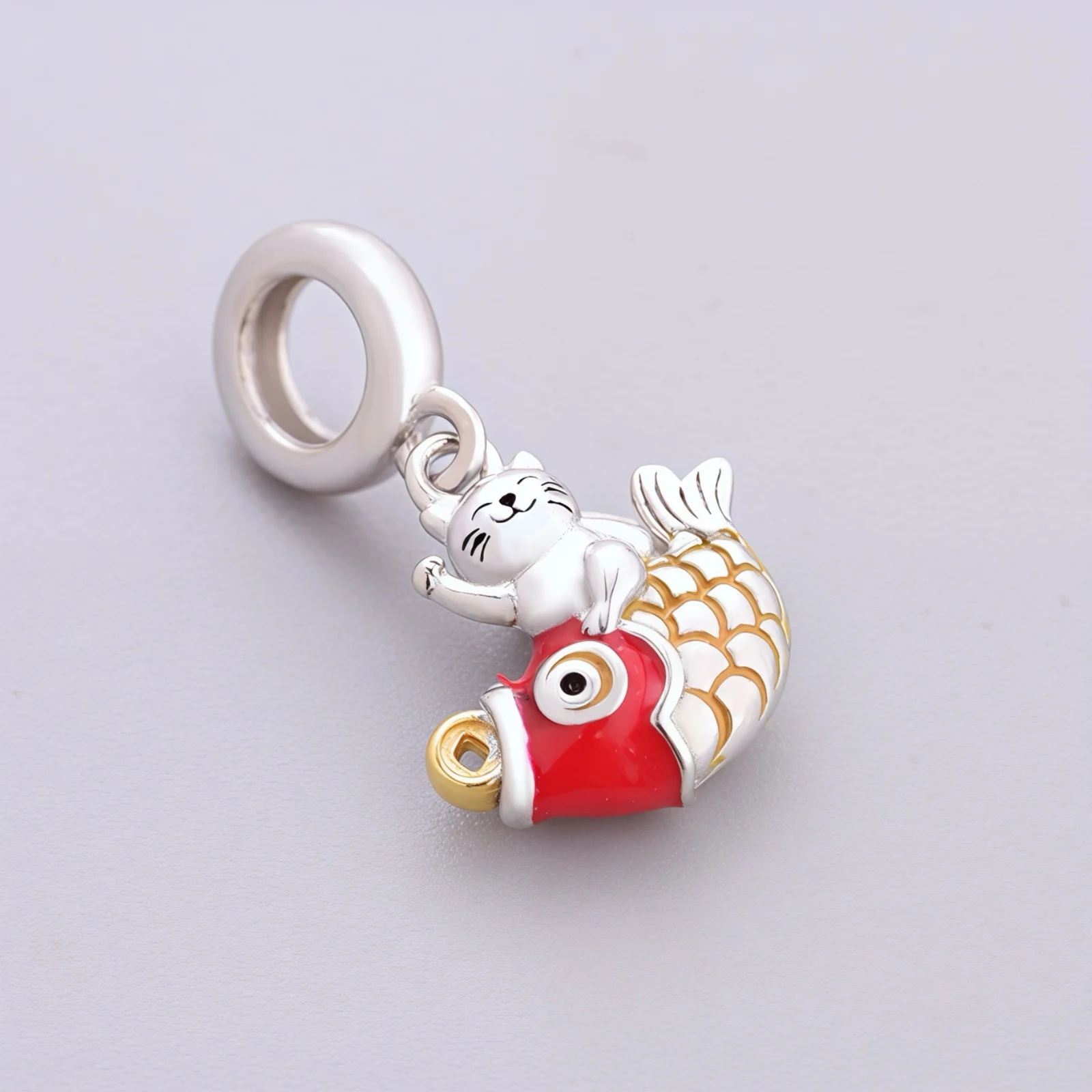 Fit Original Pan Charms Bracelet 100% 925 Sterling Silver Leaping Animal Koi Carp Fish Bead For Making Women Berloque 2023 DIY view 3