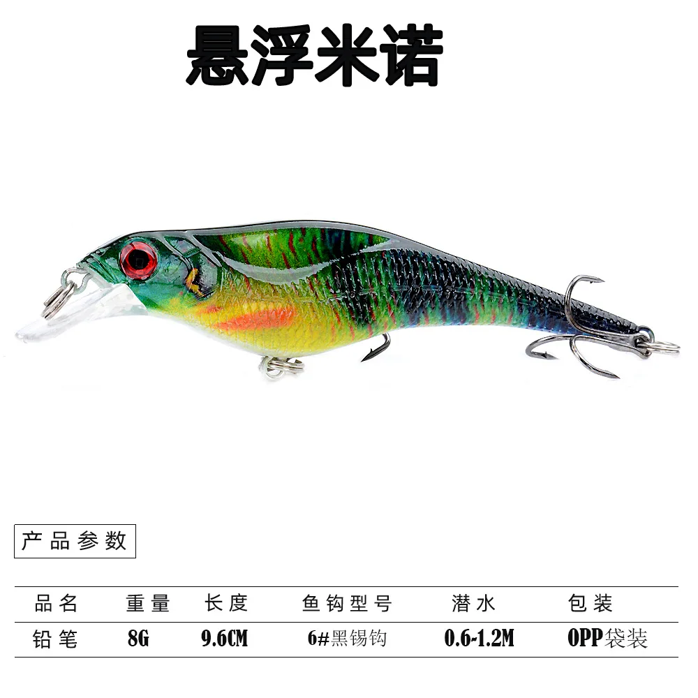 Mino Swim Minnow Crankbait Suspenso – Lubina con Lanzamiento Largo - imagen 3