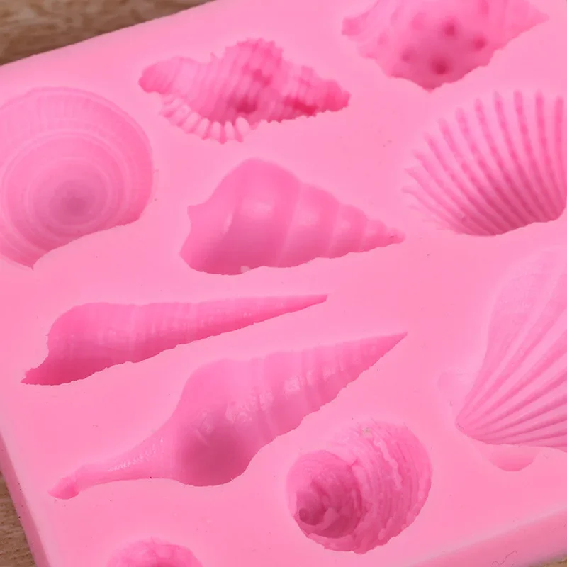 DIY Lovely Shell Starfish Conch Sea Silicone Mold Fish Mermaid Tail Fondant Cake Decorating Tools Soap Mold Cake Chocolate Tools