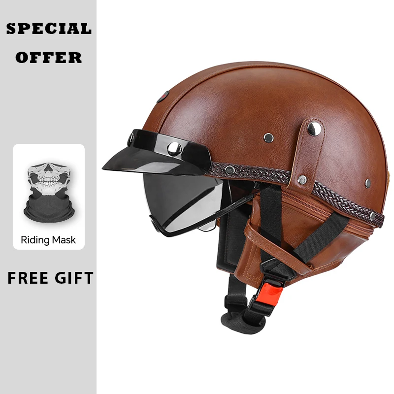 

New Arrivals Retro Half Face Motorcycle Helmet DOT Motorbike Helmets Men Women Summer Factory Wholesale Low Profile Half Helm
