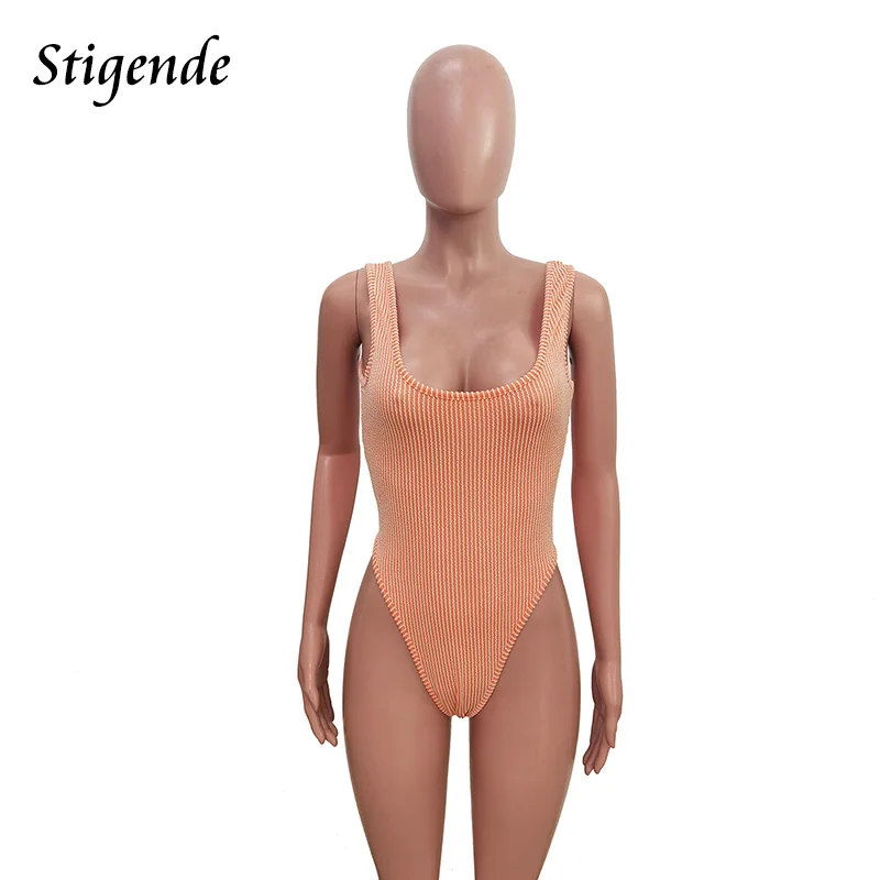 Stigende Women Sleeveless Bodysuit Top and Mini Skirt Drawstring Pocket Ribbed Two Piece Set