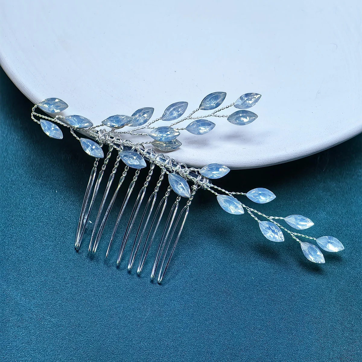 Opal crystal hair comb bridal hair pieces vintage bridal hairpins bridal and bridesmaid wedding hair accessories