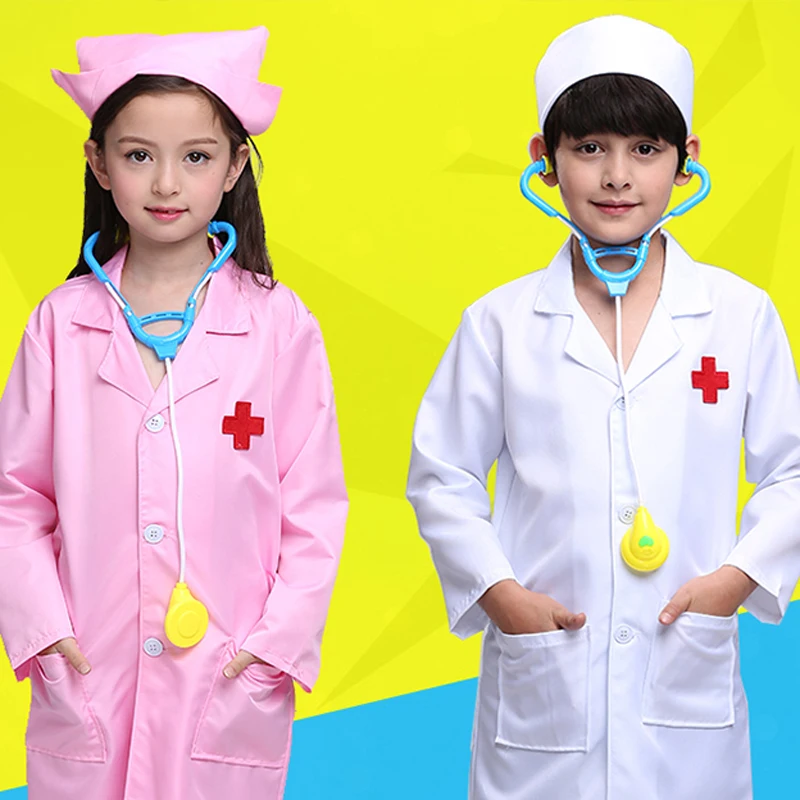 Vêtements de cosplay pour enfants, uniformes de médecin et d'infirmière, olympiques d'Halloween pour tout-petits, vêtements de fête pour garçons et filles