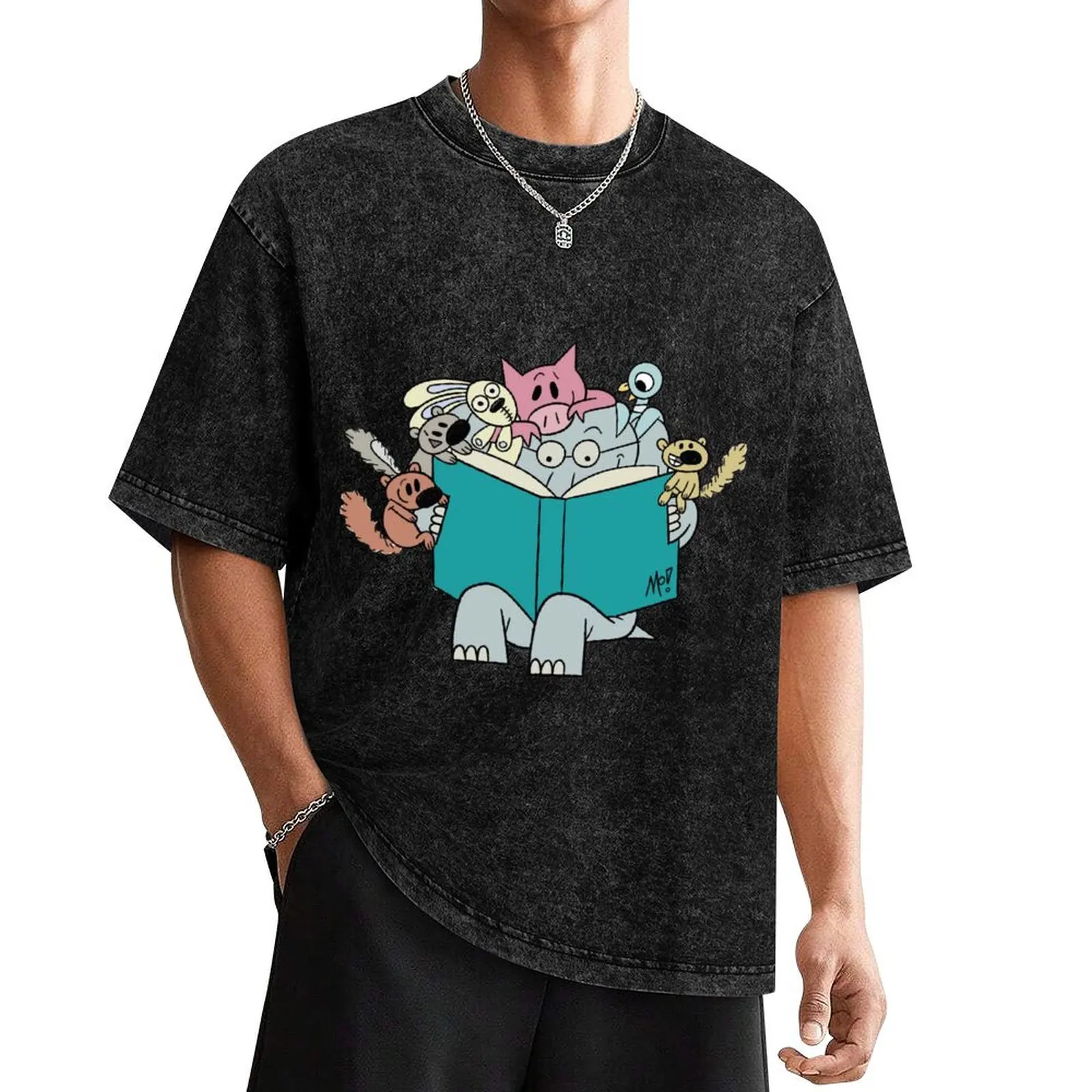 elephant and piggie T-Shirt baggy shirts fashion shirts Clothing oversized mens t shirt graphic