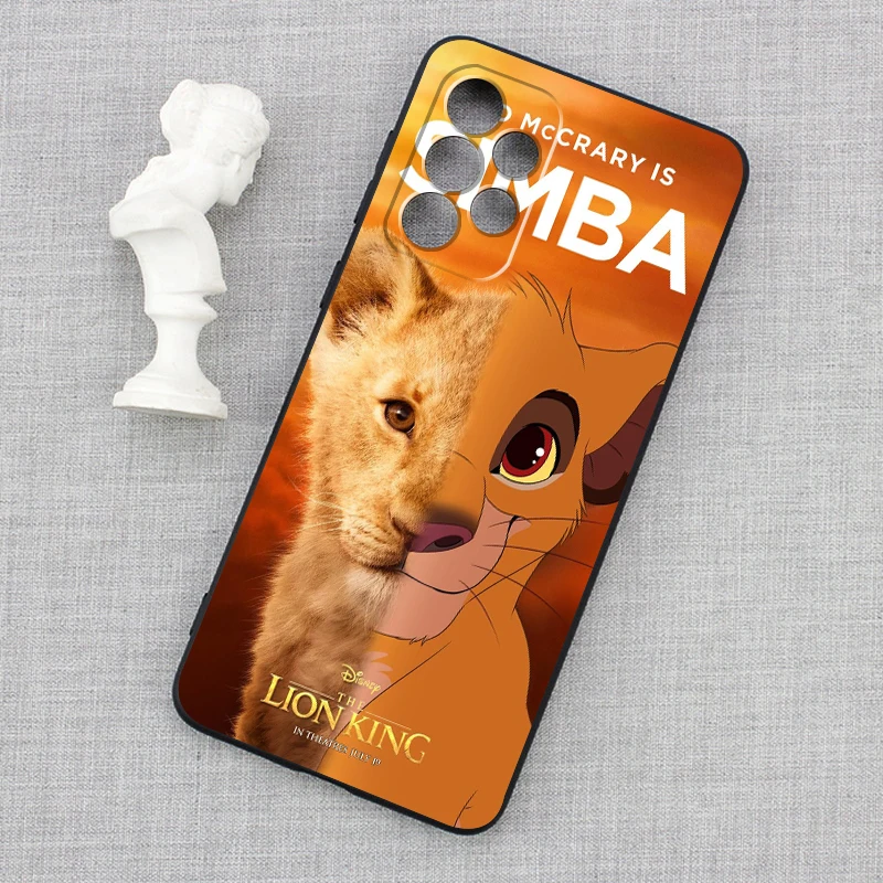 Disney Lion King Simba For Samsung Note 20 10 Ultra Plus A31 A14 A12 A70 A34 A25 A04 A05 A15 A24 5G Black Funda Phone Case