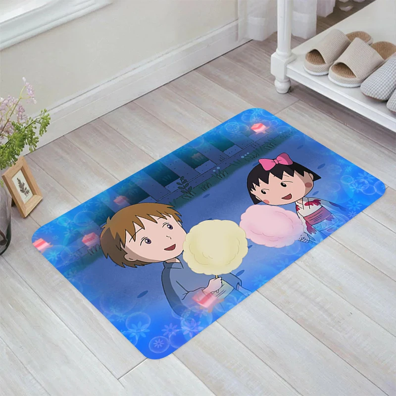 C-Chibi Maruko Chan Cartoon Floor Mat Room Rugs Kitchen Rug Home Doormat Entrance Door Balcony Carpets Foot Carpet Mats Bathroom