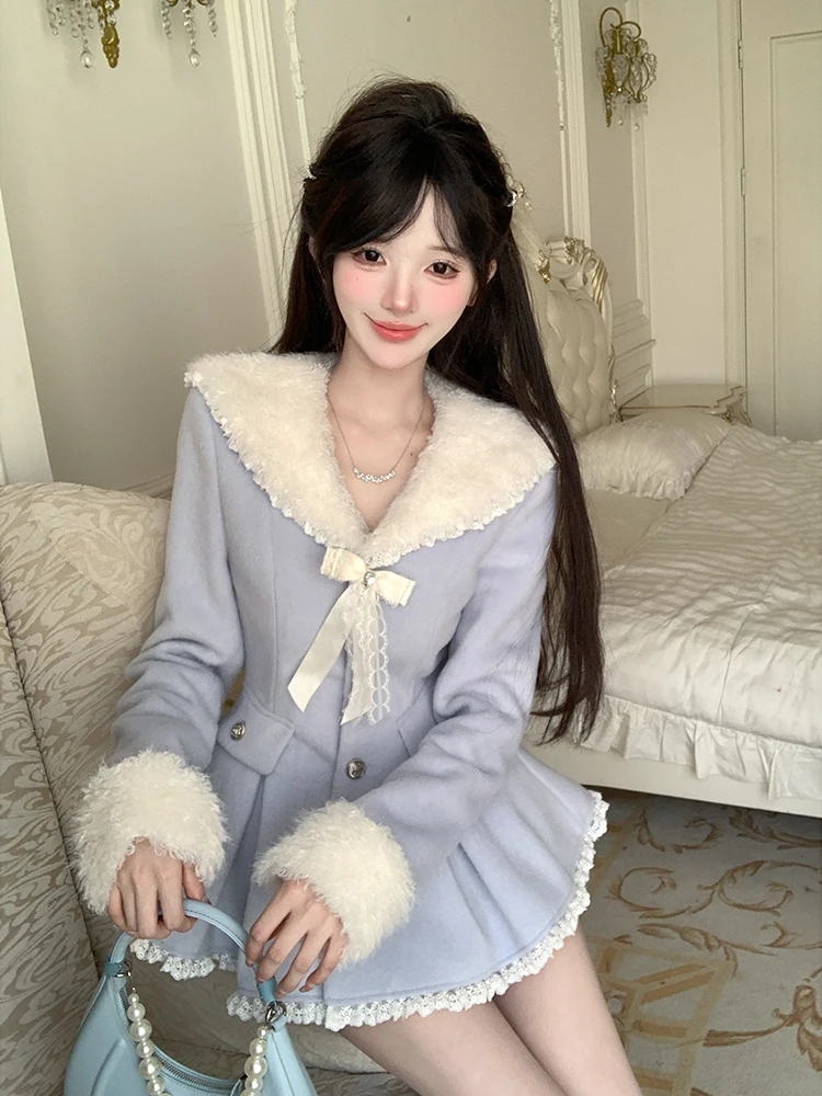 

Ruijie, осенне-зимнее шерстяное пальто Ele Miss Rich Sle, верхняя одежда R2206L, модный женский комплект, студенческий orm, рабочая одежда