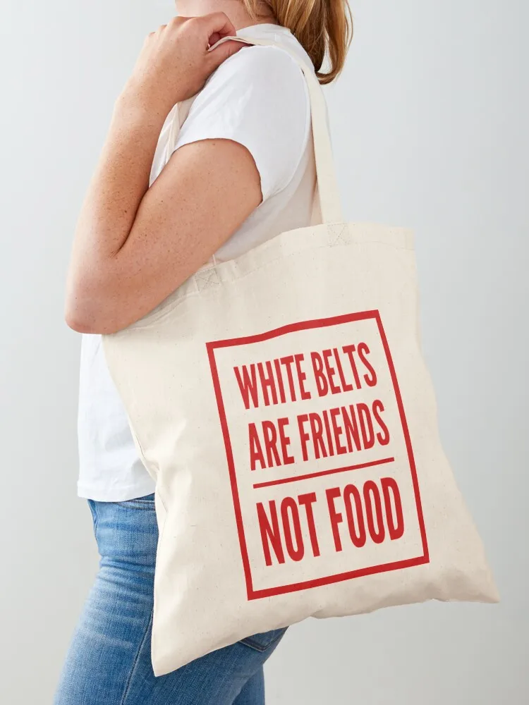 

Brazilian Jiu Jitsu White Belts Are Friends Not Food - BJJ Tote Bag tote bag men Gift bags Women's shopper bag