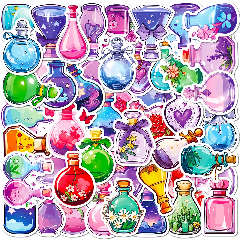 

10/30/50pcs Apothecary Witch Magic Bottle Stickers Aesthetic Cartoon Graffiti Water Bottle Skateboard Laptop Cool Sticker Decals