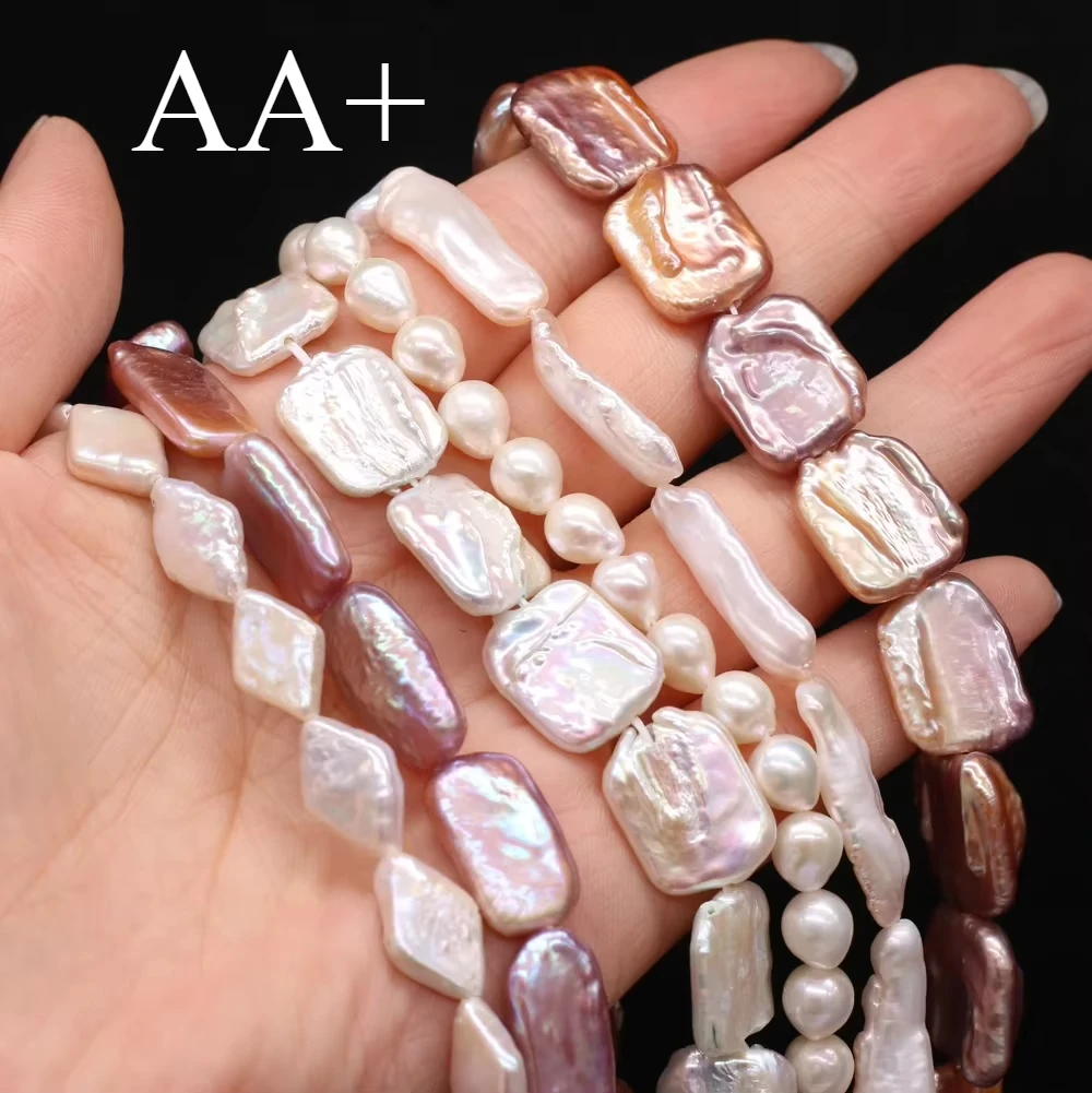 AA+ Natural Freshwater Pearls with Irregular White Beads Exquisite Appearance for DIY Women Elegant Necklace Bracelet Jewelry