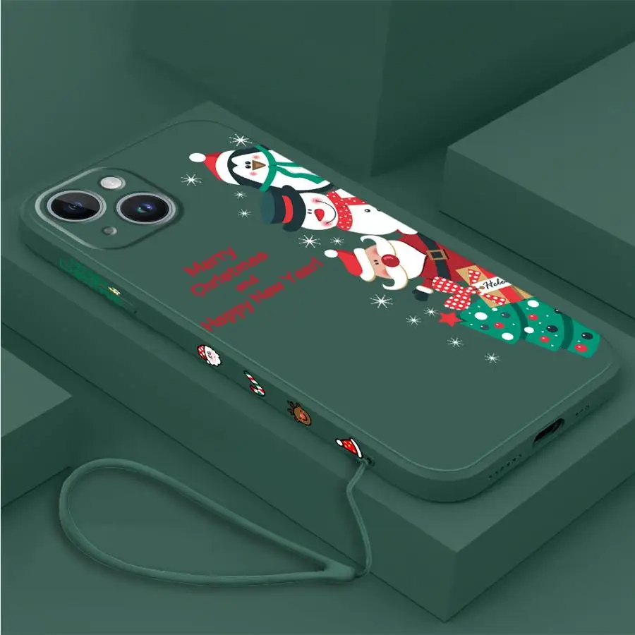 Merry Christmas Gift Phone Case for Apple iPhone 13 Pro SE 12 Mini XS Max 15 Plus 11 14ProMax XR 8 7 Funda Silicone Cover