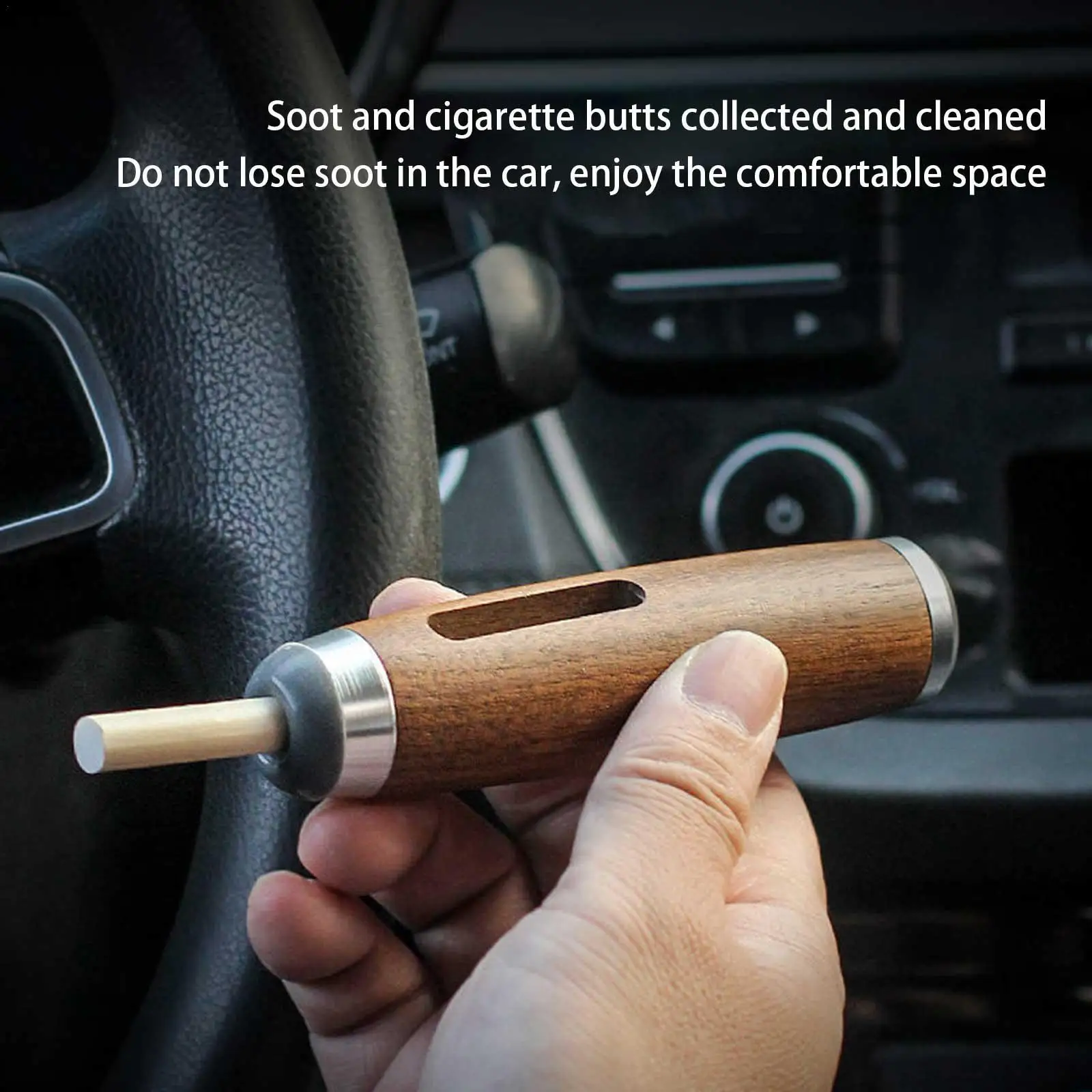 Portable Ashtray Mini Car Ashtray Anti Soot-flying Cigarette Cover Anti-ash Luxury Wood Cigarette Holder for Smoking Gift