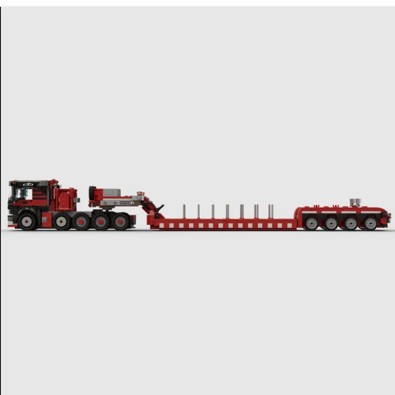 

MOC-153796 Красная игрушка-напівтрактор, модель телескопического строительного блока с низким погрузчиком и деталями 1175, подарок на день рождения для мальчиков и детей