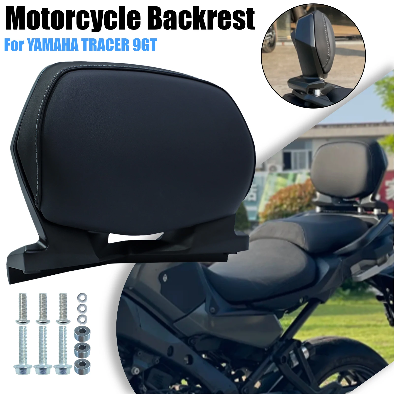 9GT Motorcycle Rear Backrest For Yamaha TRACER 9GT Motorcycle Rear Passenger Back Cushion Luggage Cargo Fixing Bracket 2020-2025