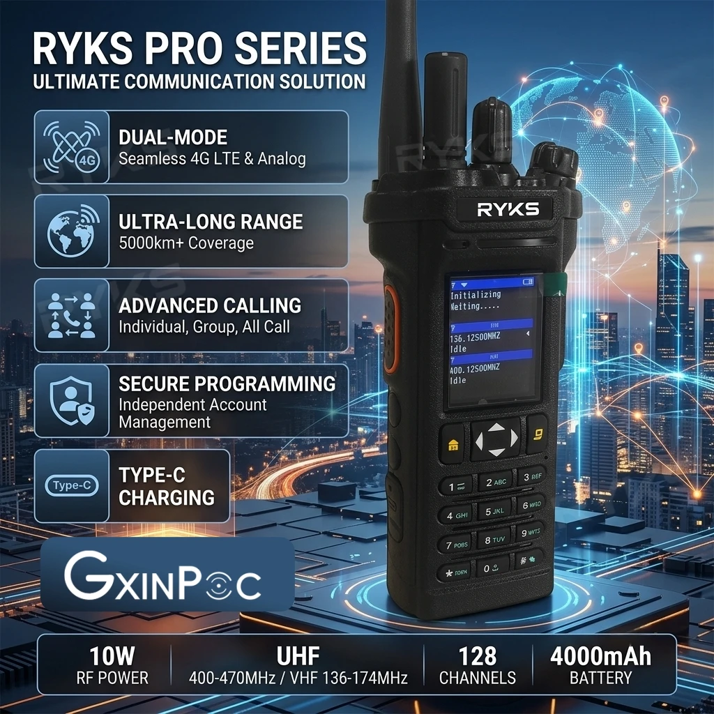 Xin-Poc 5288PLUS POC Walkie Talkie 5000Km + Uhf+ Vhf 10W Two-Way Radio Type-C Charging For Global Ptt Poc Baofeng Radtell